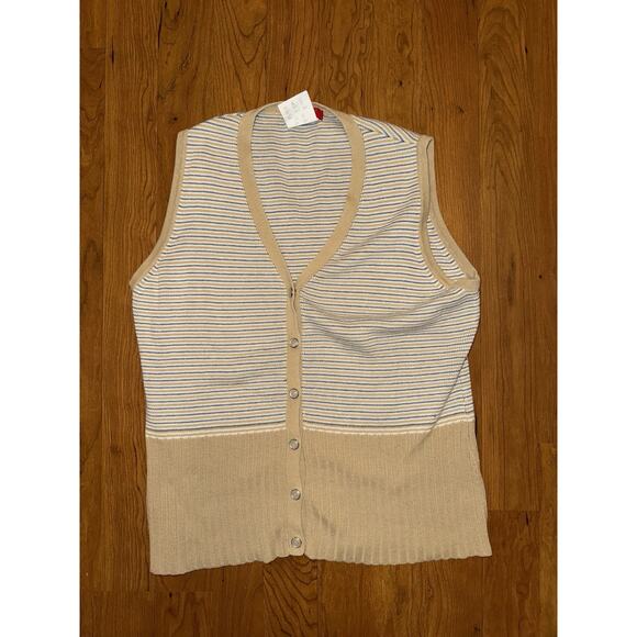 Esprit Women’s Pearl Snap Western Sweater Vest 90s y2k striped medium - Picture 1 of 4